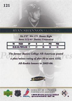 2006-07 Be A Player Portraits #121 Ryan Shannon Back