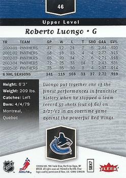 2006-07 Flair Showcase #46 Roberto Luongo Back