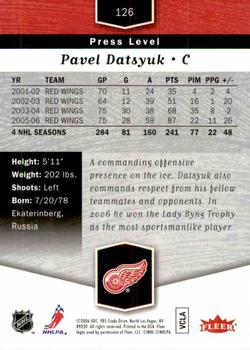 2006-07 Flair Showcase #126 Pavel Datsyuk Back