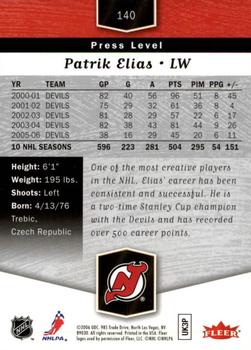 2006-07 Flair Showcase #140 Patrik Elias Back