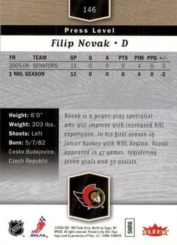 2006-07 Flair Showcase #146 Filip Novak Back