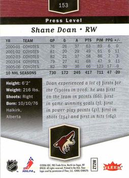 2006-07 Flair Showcase #153 Shane Doan Back