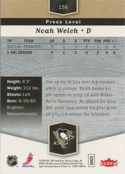 2006-07 Flair Showcase #156 Noah Welch Back