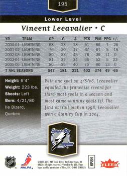 2006-07 Flair Showcase #195 Vincent Lecavalier Back