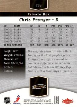 2006-07 Flair Showcase #233 Chris Pronger Back