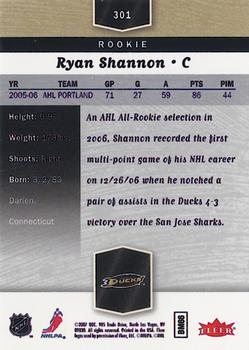 2006-07 Flair Showcase #301 Ryan Shannon Back
