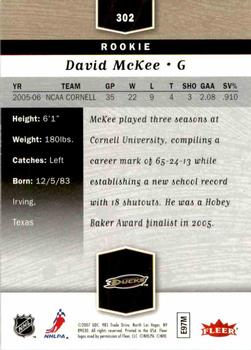2006-07 Flair Showcase #302 David McKee Back