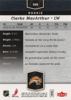 2006-07 Flair Showcase #306 Clarke MacArthur Back