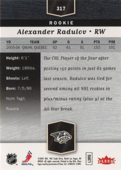 2006-07 Flair Showcase #317 Alexander Radulov Back