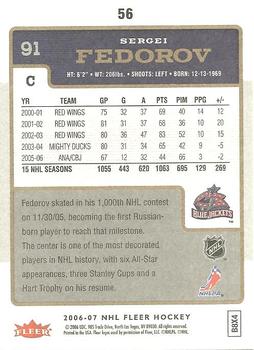 2006-07 Fleer #56 Sergei Fedorov Back