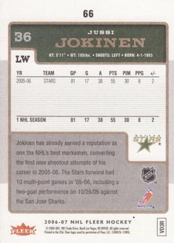2006-07 Fleer #66 Jussi Jokinen Back