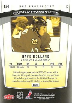 2006-07 Fleer Hot Prospects #154 Dave Bolland Back
