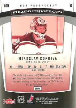 2006-07 Fleer Hot Prospects #165 Miroslav Kopriva Back