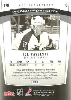 2006-07 Fleer Hot Prospects #176 Joe Pavelski Back