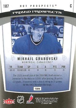 2006-07 Fleer Hot Prospects #187 Mikhail Grabovski Back
