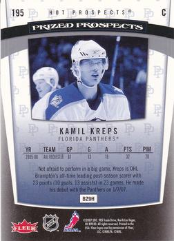 2006-07 Fleer Hot Prospects #195 Kamil Kreps Back