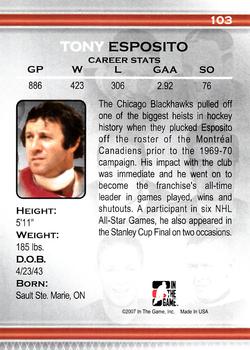 2006-07 In The Game Between The Pipes #103 Tony Esposito Back