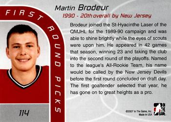 2006-07 In The Game Between The Pipes #114 Martin Brodeur Back