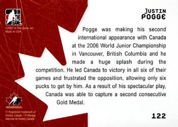2006-07 In The Game Between The Pipes #122 Justin Pogge Back