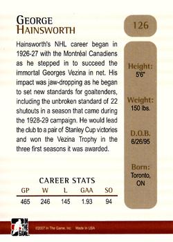 2006-07 In The Game Between The Pipes #126 George Hainsworth Back