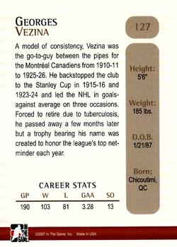 2006-07 In The Game Between The Pipes #127 Georges Vezina Back