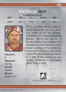 2006-07 In The Game Between The Pipes #98 Patrick Roy Back