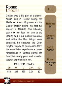 2006-07 In The Game Between The Pipes #130 Roger Crozier Back