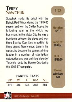 2006-07 In The Game Between The Pipes #132 Terry Sawchuk Back