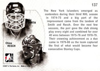 2006-07 In The Game Between The Pipes #137 Billy Smith / Chico Resch Back