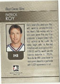 2006-07 In The Game Between The Pipes #143 Patrick Roy Back