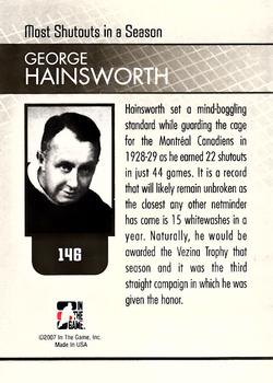 2006-07 In The Game Between The Pipes #146 George Hainsworth Back