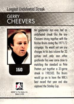 2006-07 In The Game Between The Pipes #150 Gerry Cheevers Back