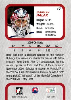 2006-07 In The Game Between The Pipes #17 Jaroslav Halak Back