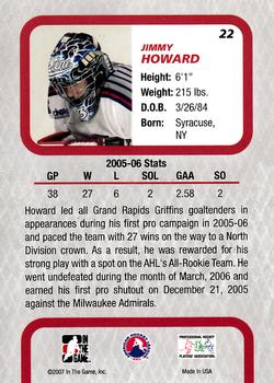 2006-07 In The Game Between The Pipes #22 Jimmy Howard Back