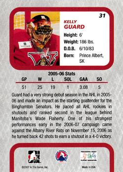 2006-07 In The Game Between The Pipes #31 Kelly Guard Back