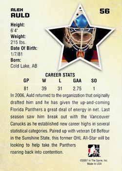 2006-07 In The Game Between The Pipes #56 Alex Auld Back