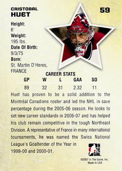 2006-07 In The Game Between The Pipes #59 Cristobal Huet Back
