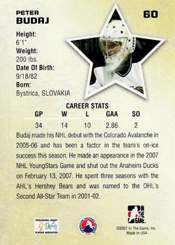 2006-07 In The Game Between The Pipes #60 Peter Budaj Back