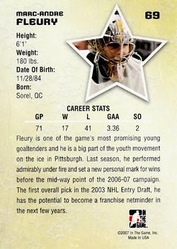 2006-07 In The Game Between The Pipes #69 Marc-Andre Fleury Back