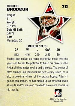 2006-07 In The Game Between The Pipes #70 Martin Brodeur Back