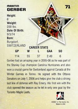 2006-07 In The Game Between The Pipes #71 Martin Gerber Back