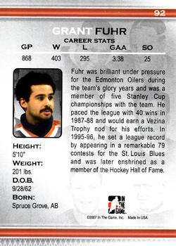 2006-07 In The Game Between The Pipes #92 Grant Fuhr Back