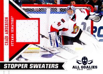 2010-11 Panini All Goalies - Stopper Sweaters #6 Craig Anderson Front