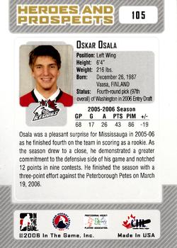 2006-07 In The Game Heroes and Prospects #105 Oskar Osala Back