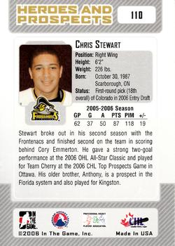 2006-07 In The Game Heroes and Prospects #110 Chris Stewart Back