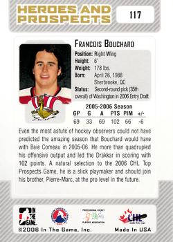 2006-07 In The Game Heroes and Prospects #117 Francois Bouchard Back