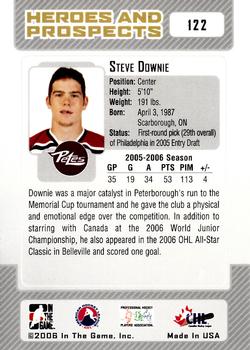 2006-07 In The Game Heroes and Prospects #122 Steve Downie Back
