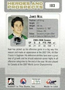 2006-07 In The Game Heroes and Prospects #183 James Neal Back