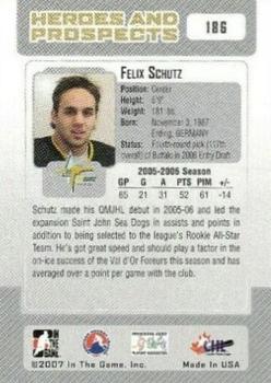 2006-07 In The Game Heroes and Prospects #186 Felix Schutz Back
