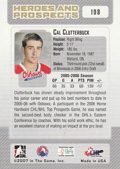 2006-07 In The Game Heroes and Prospects #198 Cal Clutterbuck Back